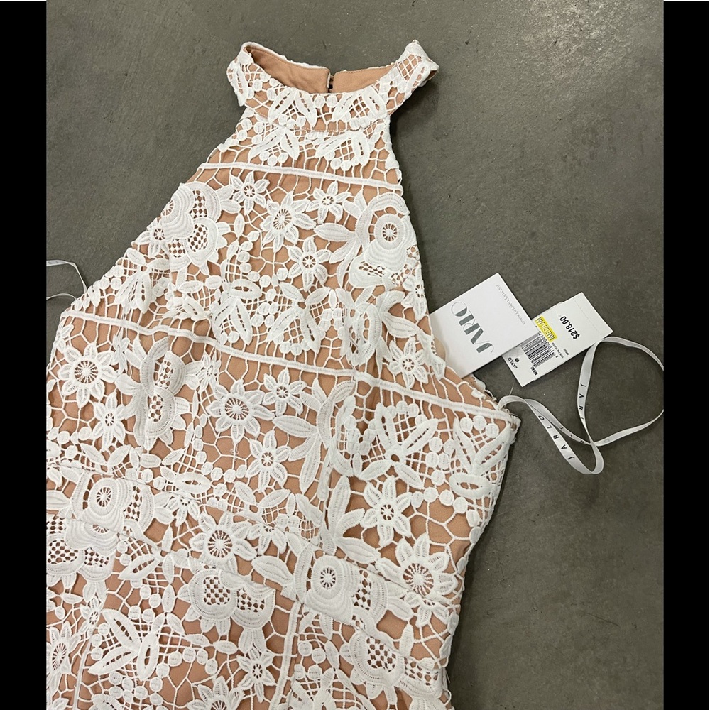 JARLO Engagement Graduation Jaq High Neck Crochet Guipure Lace Dress sz 8 - Picture 5 of 9